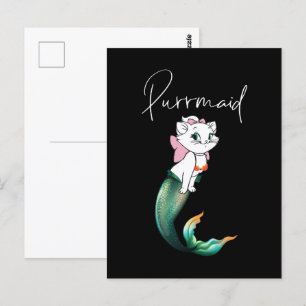 Carte Postale Cute Kitten Purrmaid - Fun Mermaid Design de chat