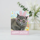 Carte Postale Cute Kitten with Bunny Ears photo (Debout devant)