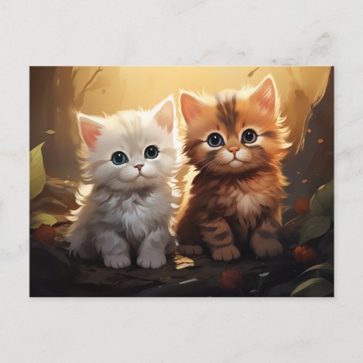 Carte Postale Cute Kittens d'automne (Devant)