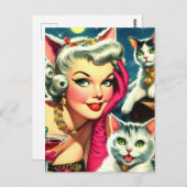 Carte Postale Cute Kittens Pin-up (Devant / Derrière)