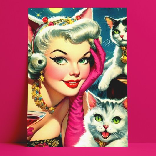 Carte Postale Cute Kittens Pin-up