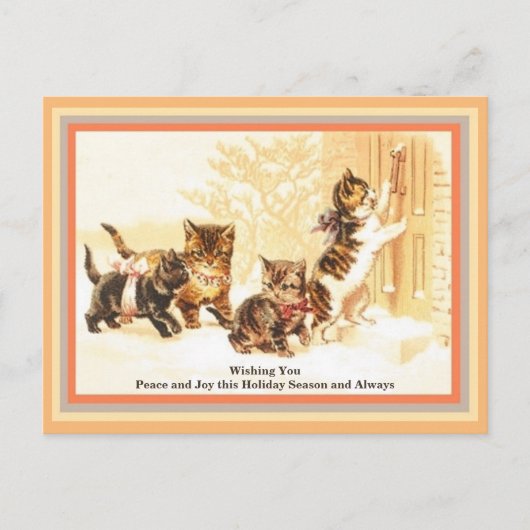 Carte Postale Cute Kittens Visite Visite Vintage Dessin (Devant)