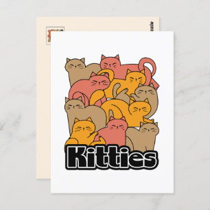 Carte Postale Cute Kitties Design - Cat Art adorable