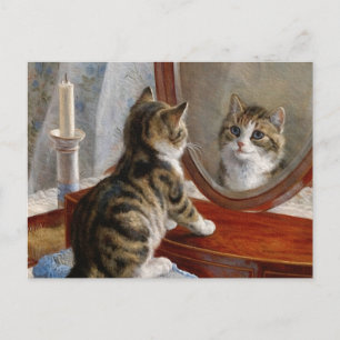 Carte Postale Cute Kitty Chat Peinture Vintage par Frank Paton