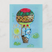 Carte Postale Cute Kitty dans le ballon à air chaud (Devant)