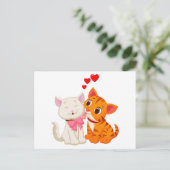 Carte Postale Cute Kitty Hello Penser à vous Mlle You Love Chat (Debout devant)