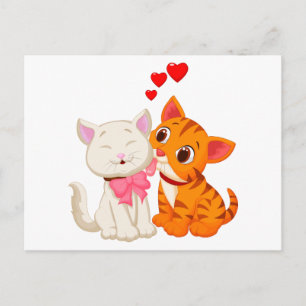 Carte Postale Cute Kitty Hello Penser à vous Mlle You Love Chat