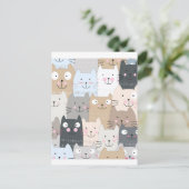 Carte Postale Cute kitty kitten chat bleu gris motif (Debout devant)