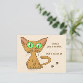 Carte Postale Cute Kitty Mange Ton Cookie (Debout devant)