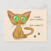 Carte Postale Cute Kitty Mange Ton Cookie (Devant)