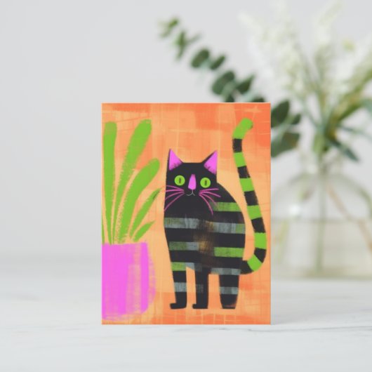 Carte Postale Cute Kitty rayé (Debout devant)