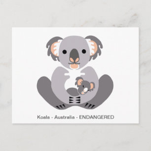 Carte Postale Cute KOALA - Amoureux des animaux - Faune - Marsup