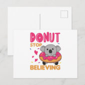 Carte Postale Cute Koala Animaux Drôle En Rose De Donut (Devant / Derrière)