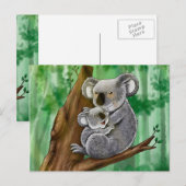 Carte Postale Cute Koala et Baby (Devant / Derrière)