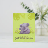 Carte Postale Cute Koala et des encouragements bien vert Postca (Debout devant)