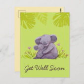 Carte Postale Cute Koala et des encouragements bien vert Postca (Devant / Derrière)