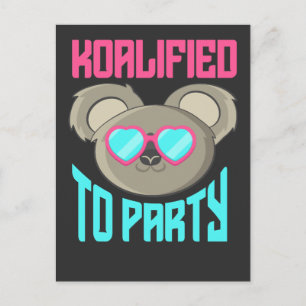 Carte Postale Cute Koala Graphic Australie Retro Party Animal