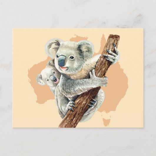 Carte Postale Cute Koala Maman et bébé (Devant)
