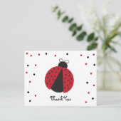 Carte Postale Cute Lady Bug Merci d'anniversaire (Debout devant)
