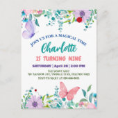 Carte Postale Cute Ladybug Polka point floral Fleur Nom d'annive (Devant)