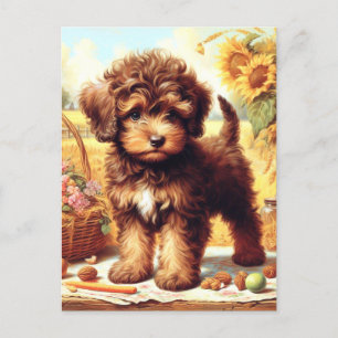 Carte Postale Cute Lagotto Romagnolo Peinture