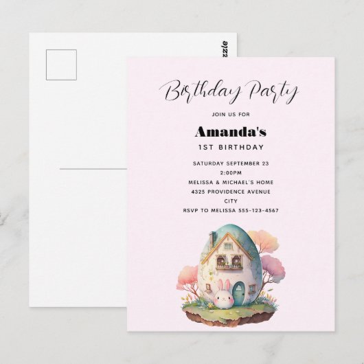 Carte Postale Cute Lapin Lapin Japonais Style Kawaii (Devant / Derrière)