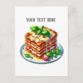 Carte Postale Cute lasagne ajouter du texte (Devant)