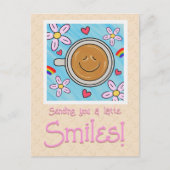 Carte Postale Cute Latte Sourit En Pensant À Vous (Devant)