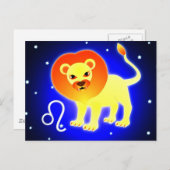 Carte Postale Cute Leo Zodiac (Devant / Derrière)
