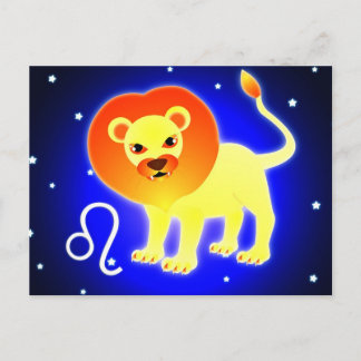 Carte Postale Cute Leo Zodiac