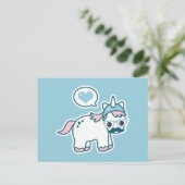 Carte Postale Cute licorne Nerd (Debout devant)