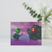 Carte postale Cute lil Alien & Blob (Debout devant)