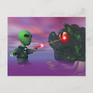 Carte postale Cute lil Alien & Blob