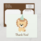 Carte Postale Cute Lion Jungle Merci animal (Devant / Derrière)