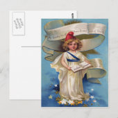 Carte Postale Cute Little Girl Lady Liberty (Devant / Derrière)
