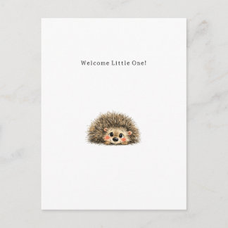 Carte Postale Cute Little Hedgehog New Baby Card.