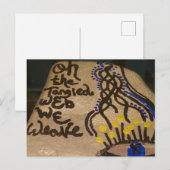 Carte Postale Cute Little Painted Rock Web We Weave (Devant / Derrière)