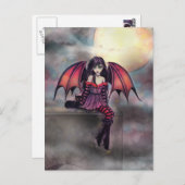 Carte postale Cute Little Vampire Fairy Art (Devant / Derrière)