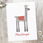 Carte Postale Cute Llama personnalisée<br><div class="desc">Un ludique llama ou alpaga prêt à vous customiser avec votre propre nom,  une citation ou un dicton drôle.</div>