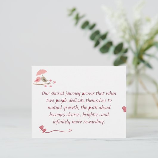 Carte Postale Cute Love Birds Postcard | Shared Future & Growth (Debout devant)