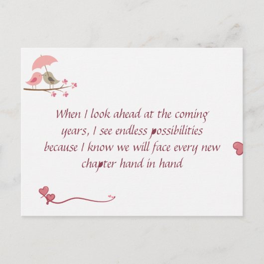 Carte Postale Cute Love Birds Postcard | Shared Future & Growth (Devant)