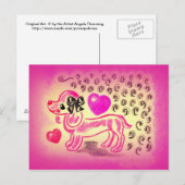 Carte Postale Cute Love Dachshund (Devant / Derrière)