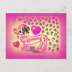 Carte Postale Cute Love Dachshund