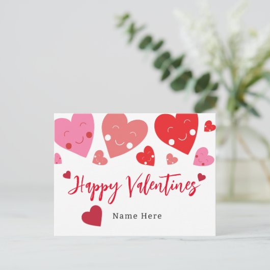 Carte Postale Cute Love Heart Valentine's (Debout devant)