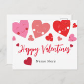 Carte Postale Cute Love Heart Valentine's (Devant / Derrière)