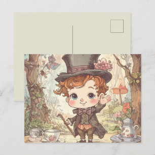 Carte Postale Cute Mad Hatter Whimsland Wonderland Art