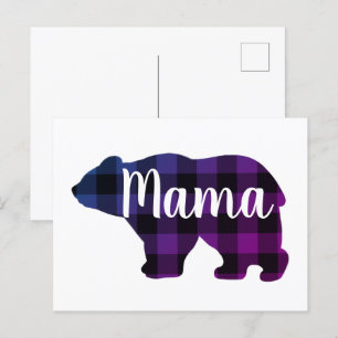Carte Postale Cute Mama ours design mère cadeau de jour