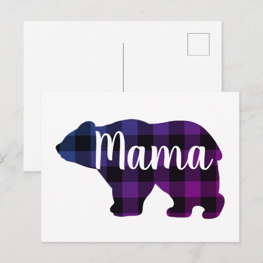 Carte Postale Cute Mama ours design mère cadeau de jour (Devant / Derrière)