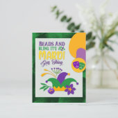Carte Postale Cute Mardi Gras Beads et Bling (Debout devant)