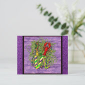 Carte Postale Cute Mardi Gras Perles d'amour Crawfish Purple (Debout devant)